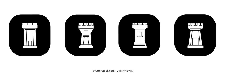 Fortress icon in flat. Fortress icon design. Stock vector.