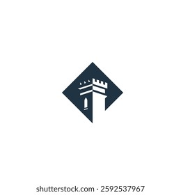 Fortress icon logo flat vector design