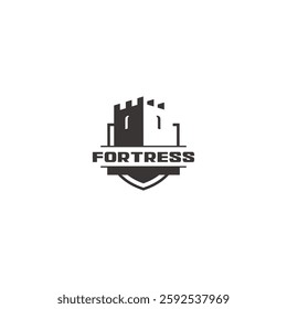 Fortress icon logo flat vector design