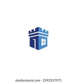 Fortress icon logo flat vector design