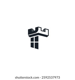 Fortress icon logo flat vector design