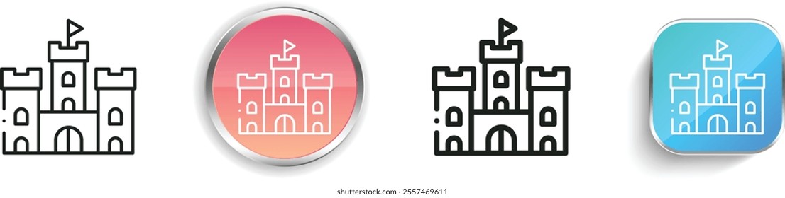 fortress icon. Thin Linear, Regular and Button Style Design Isolated On White Background