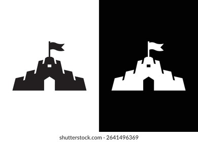Fortress icon vector on White Background ,Vector Art Illustration on white background.