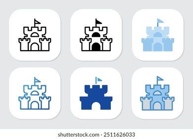 fortress icons with various design styles