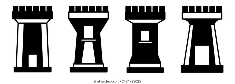 Fortress illustration. Fortress icon vector set. Design for business. Stock vector.