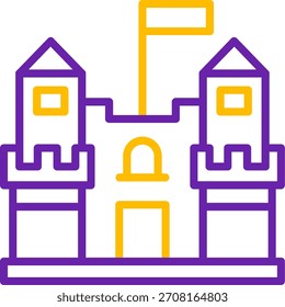 Fortress Line Two Color Vector Icon Design