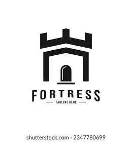 Fortress Logo Flat Design in Vector Shape.