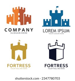 Fortress Logo Flach Design in Vektorform.