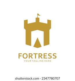 Fortress Logo Flat Design in Vector Shape.