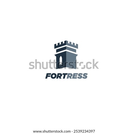 Fortress logo flat vector design