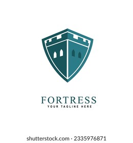 fortress logo in the form of a shield design concept template vector illustration