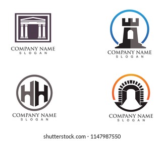fortress logo  and symbols black vector