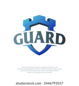 Fortress logo vector illustration. Suitable for insurance companies, Security Service, and safety anti virus product. Security logo template.