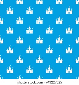 Fortress pattern repeat seamless in blue color for any design. Vector geometric illustration