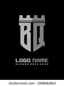 Fortress shield initial B Q logo template vector