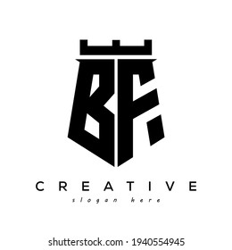 Diseño del vector del logotipo BF inicial de la protección de fortaleza