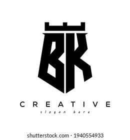 Fortress shield initial BK logo vector design