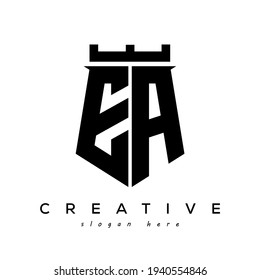 Diseño del vector inicial del logotipo de EA del blindaje de fortaleza