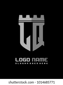 Fortress shield initial L Q logo template vector