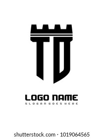 Fortress shield initial T O logo template vector