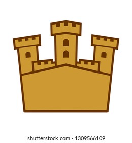 Fortress sign logo. Castle Tower symbol. Old outpost icon