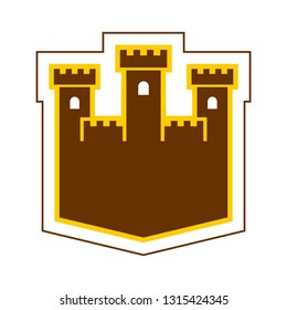 Fortress sign logo. Castle Tower symbol. Old outpost icon