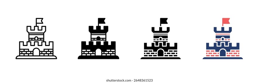 Fortress Tower icon sheet multiple style collection