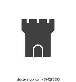 Fortress tower icon vector, filled flat sign, solid pictogram isolated on white. Symbol, logo illustration. Pixel perfect