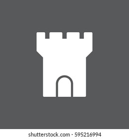 Fortress tower icon vector, filled flat sign, solid white pictogram. Symbol, logo illustration. Pixel perfect