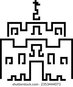fortress vector icon, geometric lines