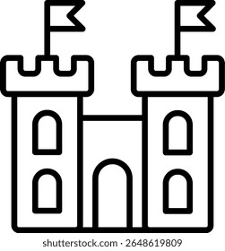 Fortress Vector Line Icon Design