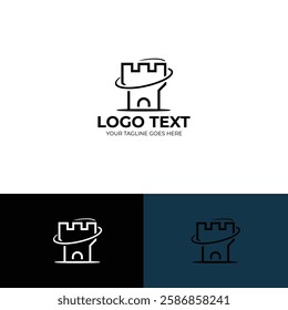 fortress vector logo design template