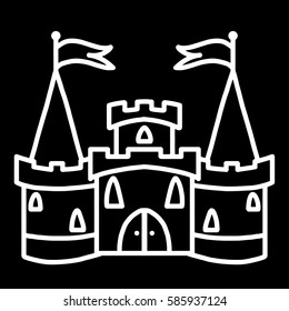 Fortress white outline vector