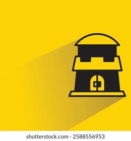 fortresses icon with shadow on yellow background