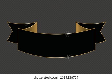 Fortuna gold and black vector banner isolated in white background Vector gold color banners in different shapes for text and design Vector banner templates Flat design isolated on transparent backdrop