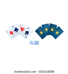 Fortunate cards, for predictions of future and the present. Magic cards, tricks, accessories for magician, sorcerer, magician, magician. Item for game user interface, web games. Vector illustration.