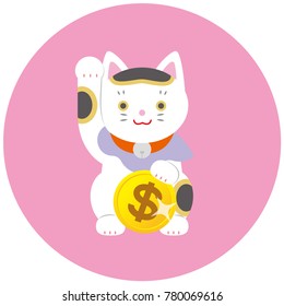 fortune cat and dollar