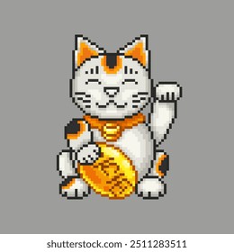 Gato da sorte, criatura pixel art