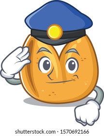 Fortune cookie Cartoon character as a Police officer