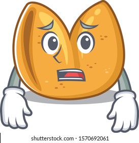 Fortune cookie Cartoon character showing Afraid look face