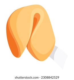 Icono de cookie de Fortune en estilo plano 