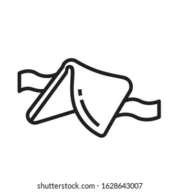 Fortune cookie icon is in line and pixel perfect style. Magic vector icon for fortuneteller website. Isolated object on a white background.