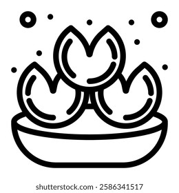 Fortune cookie icon line style transparent