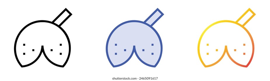 fortune cookie icon. Linear, Blue Fill and Gradient Style Design Isolated On White Background
