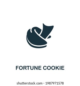 Fortune Cookie icon. Monochrome simple element from fortune teller collection. Creative Fortune Cookie icon for web design, templates, infographics and more