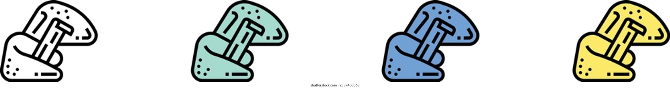 fortune cookie icon. Outline, Green, Blue and Yellow Style Design Isolated On White Background