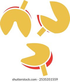 Fortune Cookie Icon Representing Good Luck, Surprises, and Cultural Traditions, Perfect for Highlighting Celebrations, Asian Cuisine, and Fun Dining Experiences with a Playful and Engaging Design.