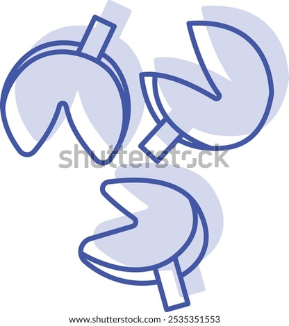 Fortune Cookie Icon Representing Good Luck, Surprises, and Cultural Traditions, Perfect for Highlighting Celebrations, Asian Cuisine, and Fun Dining Experiences with a Playful and Engaging Design.