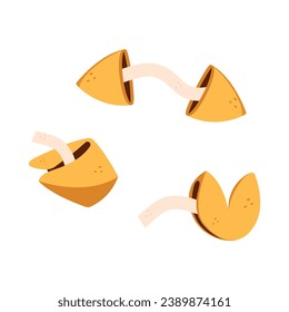 Fortune Cookie Icon Set Vector Design.