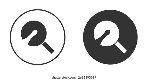 Icono de la galleta de la fortuna, símbolo, pictograma del Vector. Ilustración de elemento simple.